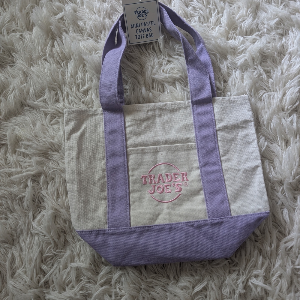 Trader Joe's Purple Canvas Tote Bag